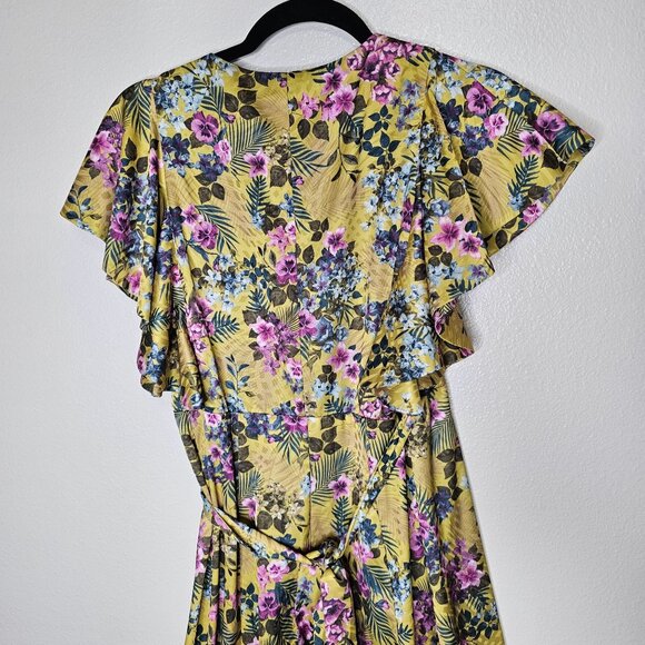 Hutch XS  Wrap Dress Val Pietrina Maxi Floral Flutter Sleeve Fairy Formal Event - Picture 10 of 11